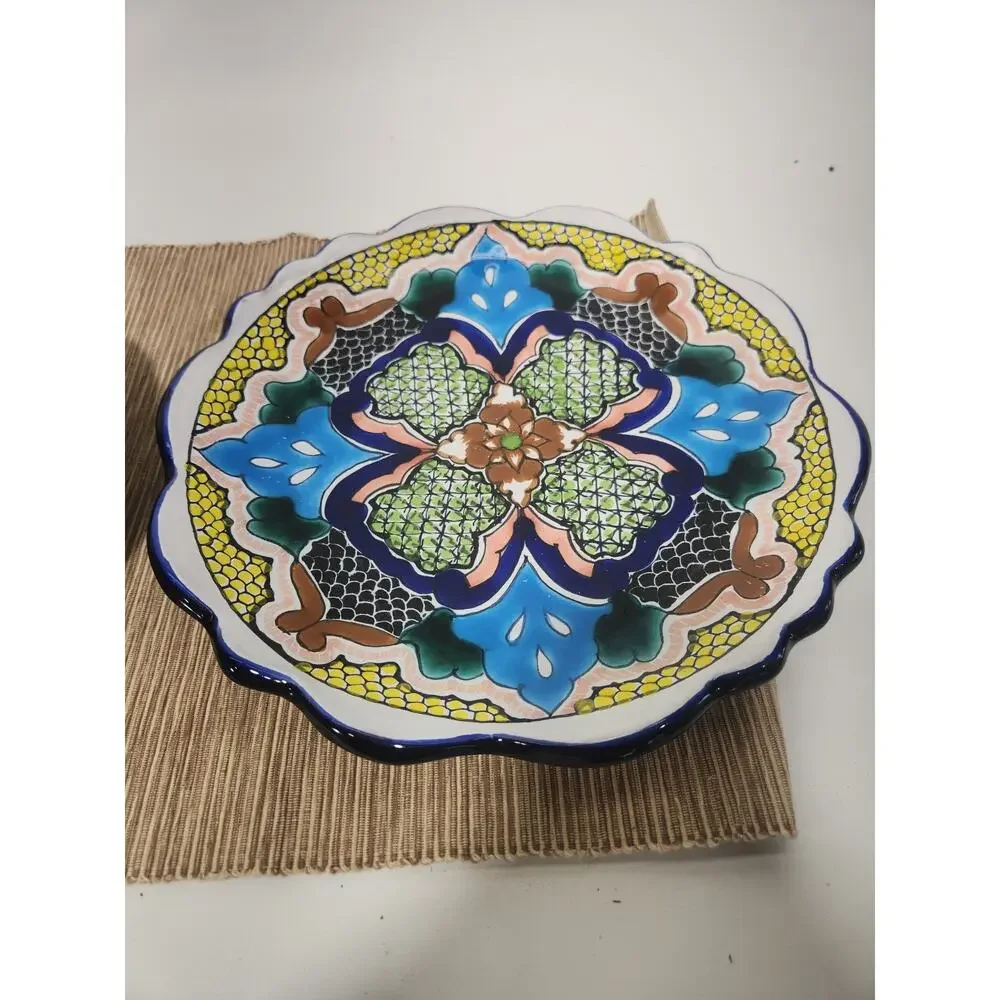 Lot of 3 Casa Juquila Handmade Mexican Talavera Wall Plates Hand Painted Ceramic